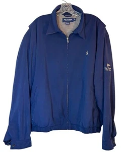 Polo Ralph Lauren Golf Mens Coat XL Blue golf Zip Lined Bomber Navy Windbreaker - Picture 1 of 11