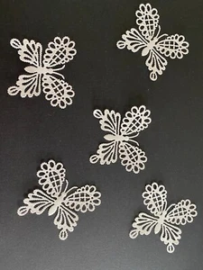 Pearlised white lace butterflies for all occasions die cut 2"x2.5" Pack of 10 - Picture 1 of 1