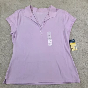 High Sierra Polo Shirt Women Cap Sleeve Cotton Top Lilac X-Large NEW Golf Tennis - Picture 1 of 8