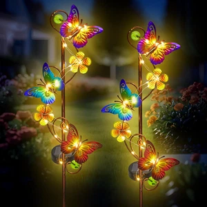 Butterfly Solar Stake Lights, Waterproof, for Outdoor Decor, Garden,Lawn,Patio o - Picture 1 of 7