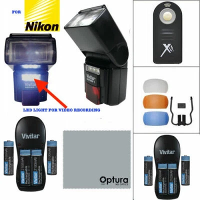 PRO XENON FLASH + CHARGER+REMOTE FOR NIKON D850 D800 D750 D5600 D3400 D3100 - Image 1 of 4