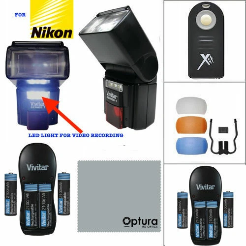 PRO XENON FLASH + CHARGER+REMOTE FOR NIKON D850 D800 D750 D5600 D3400 D3100 - Image 1 of 4