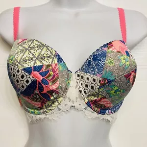 Victoria’s Secret Dream Angels gefütterter Halb-BH Gr. 32DDD Spitze Mosaik bunt - Bild 1 von 8