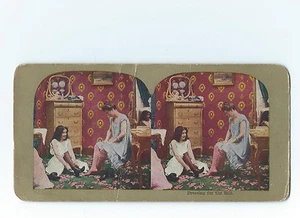Vintage Stereoview, Dressing for the Ball. - Picture 1 of 2