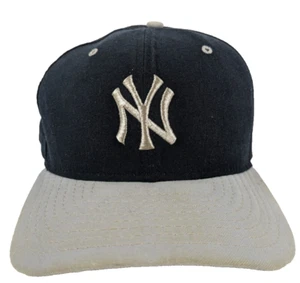 Rare NY Yankees New Era Blue Hat / Cap Gray Bill & Logo Snapback Made in USA - Picture 1 of 8