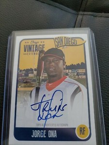 2020 ONYX VINTAGE EXTENDED BASEBALL JORGE ONA BLUE INK AUTO