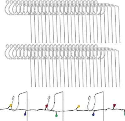 50PCS Christmas Light Gutter Hooks Metal Lights Hanger Hooks for Outdoor Ligh - Image 1 of 4