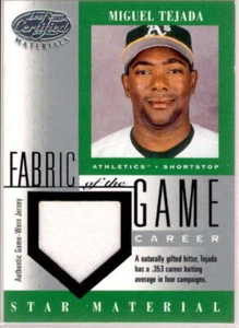 Carta Miguel Tejada 2001 Foglia Materiali Certificati Tessuto del Gioco #78CR - Foto 1 di 2