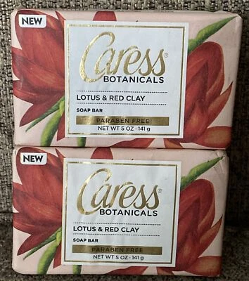 Caress Botanicals Bar Soap Lotus & Red Clay Paraben Free 5 oz each Bar 2 Pack - Image 1 of 4