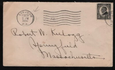 610 2c Harding "San Juan P.R. Feb. 20, 1924" 65th Army Regiment Puerto Rico - Image 1 of 2