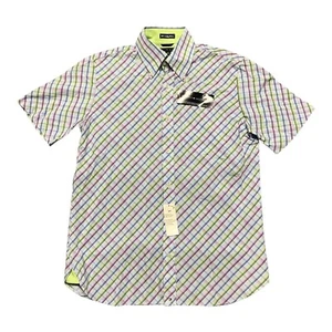 New TOMMY HILFIGER Shirt Mens S Multicolor Plaid 100's 2 Ply Fabric Button Down - Picture 1 of 6
