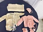 Vintage Handmade Baby Lot Knit Sweater Cardigan booties blanket craft TLC infant