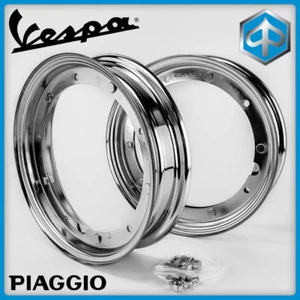 KIT 2 CERCHI LEGA 3.00-10 / 3.50-10 CROMATI LML STAR 125 150 151 200 2T 4T - Foto 1 di 1