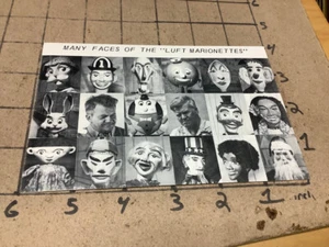 vintage Puppet / Marionette: LUFT STUDIO -- postcard - many faces of Luft Marion - Picture 1 of 2
