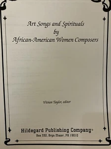 Art Songs & Spiriuals by African American Women Composers 🎵vivian Taylor 88pgs - Picture 1 of 3