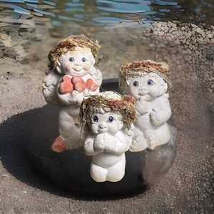 Conjunto De 3 Estatuillas Colección Ángeles Dreamsicles Años 90 Hechas A Mano México - Imagen 1 de 5