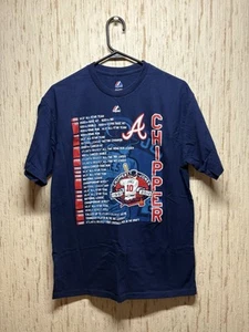 Atlanta Braves x Majestic x Chipper Jones #10 navy graphic tee size men’s large - Picture 1 of 4