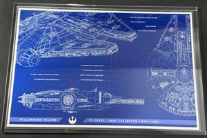 Hoja coloreada con plano Star Wars™ Millennium Falcon™ de plata 0,999 de 1 OZ!! - Imagen 1 de 4