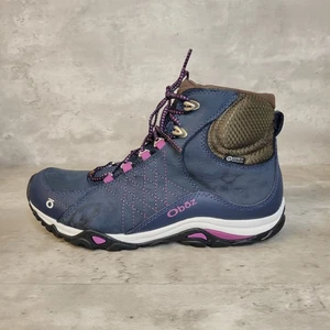 Oboz Sapphire Mid BDry Waterproof Boots Womens Size 8.5 Blue Purple Hiking Shoes - Picture 1 of 15