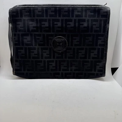 FENDI Vintage Zucca FF Cosmetics Pouch Bag Clutch Toiletry Travel - Image 1 of 4