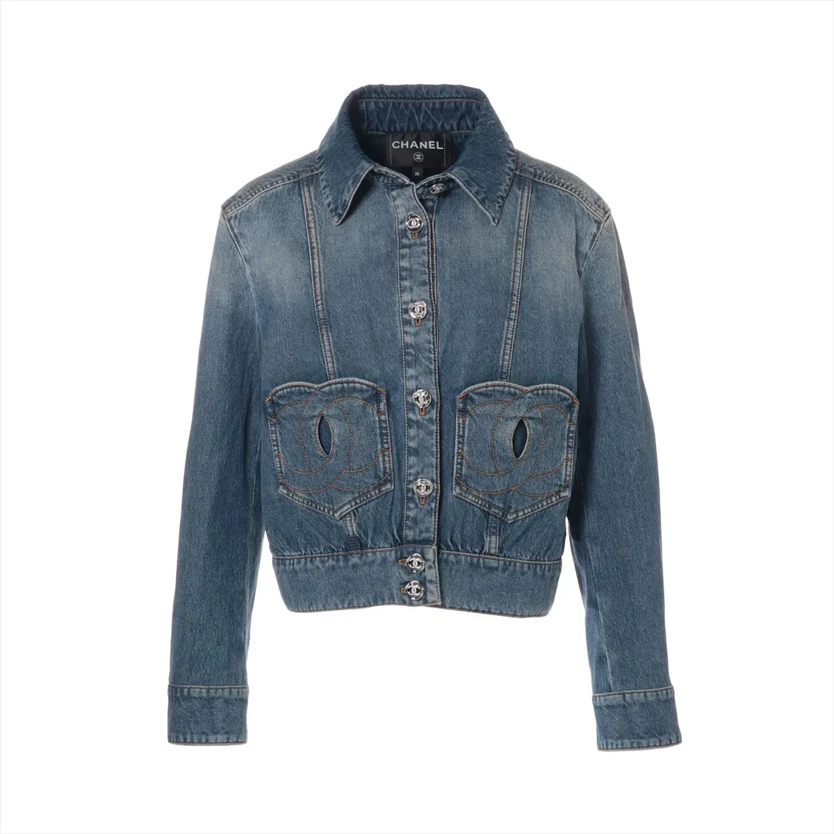 CHANEL オールド ヴィンテージ ノーカラー デニムジャケット CHANEL Denim Coats, Jackets & Vests for Women for sale | eBay