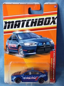 Matchbox Mitsubishi Lancer Evolution X POLITIA Romanian Police Car - Sealed New - Picture 1 of 2