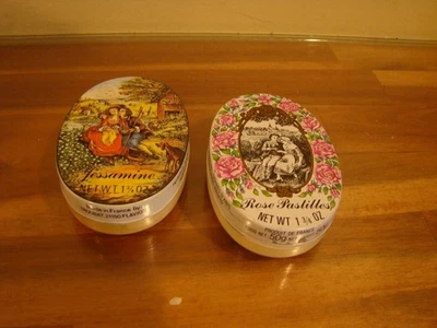 Vintage Candy Tin JESSAMINE & Rose Pastilles France Troubat Lot of 2 - Image 1 of 3