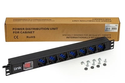 MULTIPRESA DA RACK 19" 7 PRESE UNIVERSALI CON INTERRUTTORE SPINA ITALIANA 16A CA - Immagine 1 di 4