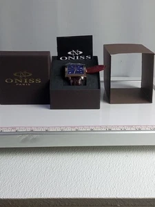 Oniss Men's Rose Tone Blue SunRay 3 Hand Date Dial Sapphire Crystal Watch - Picture 1 of 10