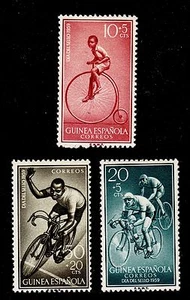 SPANISH GUINEA  SCOTT# B55-B57  MNH   BICYCLE RACE - Picture 1 of 1