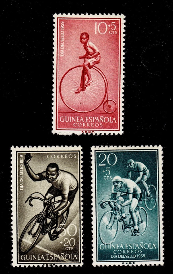 SPANISH GUINEA  SCOTT# B55-B57  MNH   BICYCLE RACE - Image 1 of 1