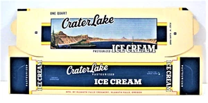 Vintage 1952 Crater Lake Qt gewachster Eiskarton Klamath Falls Milchkännchen Oregon - Bild 1 von 3