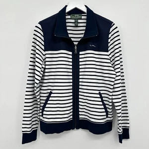 Lauren Ralph Lauren Active Jacket Womens Large Stretch Preppy Sporty Nautical - Picture 1 of 14
