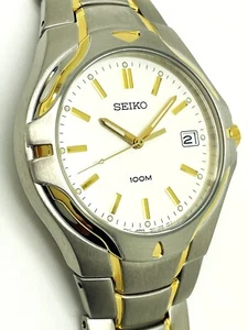 SEIKO MEN'S NOT RUNNING DRESS 7N42-7000 ANALOG WITHOUT MVT  QUARTZ WATCH SGE506 - Picture 1 of 6