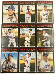 2020 Topps Heritage Baseball 9 Card Lot Los Angeles Dodgers NM 1 SP - Picture 1 of 2