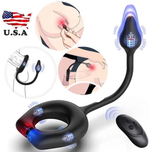 Penis Cock Ring Anal Vibrator Butt Plug Male Prostate Massager Sex Toys for Men - Picture 1 of 10