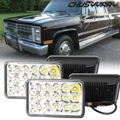 Fit for Chevrolet C30 1981-1986 4pc 4x6" Headlights Hi-Lo Beam DRL Light Bulbs - Image 1 of 4