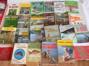 Vintage Fishing books large collection 24 French various titles - Picture 1 of 7