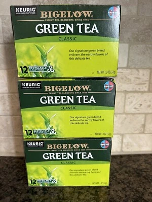 Bigelow Chá Verde K Xícaras 12 unidades Premium Antioxidante Chá Quente ou Gelado LOTE DE 3 - Imagem 1 de 4