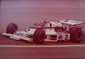 HANDSIGNIERTES JOHNNY RUTHERFORD GROSSES GERAHMTES FOTO AN BORD Orig'l 1976 (?) XLNT+ - Bild 1 von 7