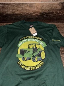 VTG John Deere T Shirt Adult L Green Single Stitch Fruit Of The Loom Best W/ Tag - Picture 1 of 10