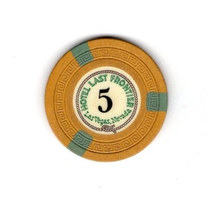 $5 HOTEL LAST FRONTIER CASINO POKER CHIP--NICE CONDITION. DARK ROPE VERSION - Picture 1 of 2