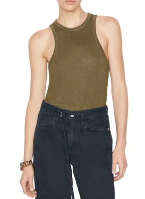 Camiseta sin mangas Frame Ringer verde oscuro talla XS 1592 Foto 1 de 2