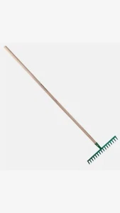 Rastrello da Giardino in Acciaio con Manico per Foglie Erba Fieno Pulizia - Foto 1 di 4