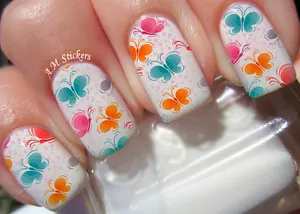 Butterfly Nail Art Stickers Transfers Decals Set of 22 - A1027 - Picture 1 of 1