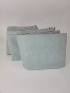 Set of 2 Pottery Barn Grommet Emery Linen Blackout Drapes Blue Dawn 50x108 NWOT - Picture 1 of 3