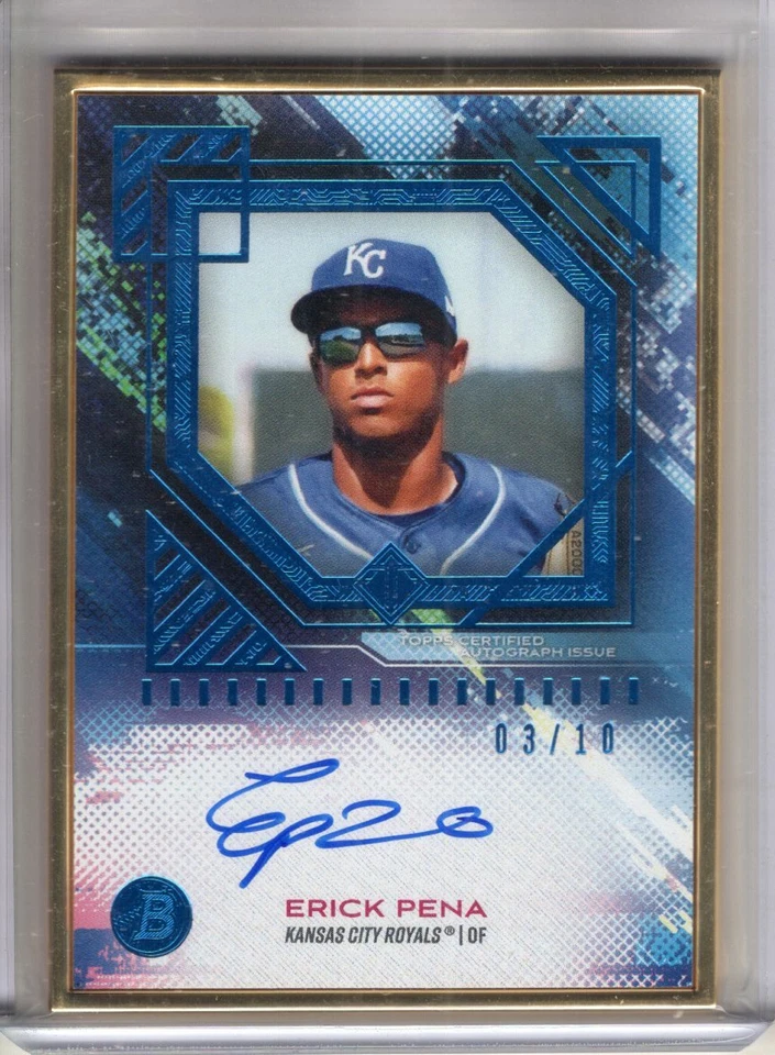 2021 Bowman Transcendent Auto ERICK PENA Gold Framed AUTOGRAPH 03/10 Royals - Image 1 of 1