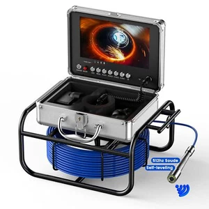 9" 720P 30M Pipe Inspection Camera ,512Hz Transmitter Self Leveling Sewer Camera - Picture 1 of 9