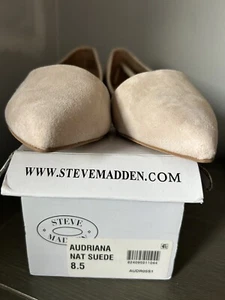 Steve Madden Audriana D’orsey Suede Flats - Natural Size 8.5 - Picture 1 of 8