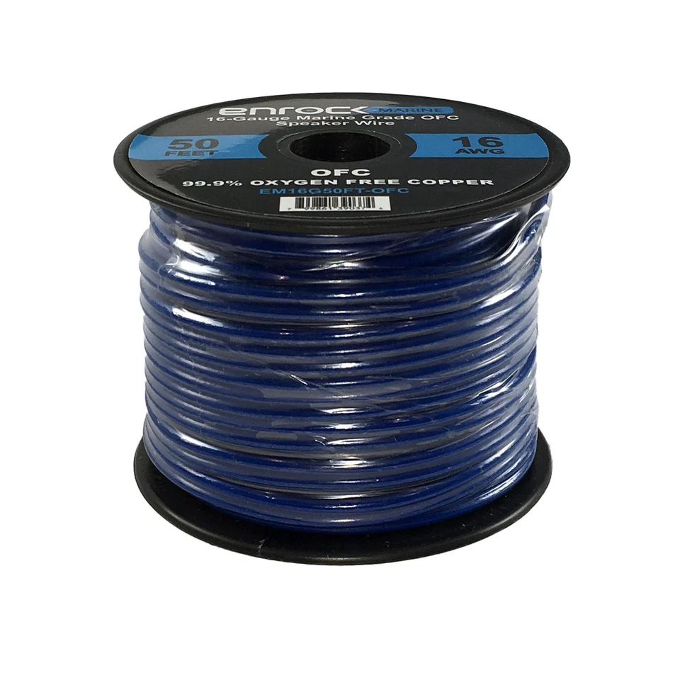 EnrockMarine 16 Gauge 50 Feet 99.9% Marine Grade Oxygen Free Copper Speaker Wire